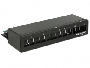 Delock Keystone asztali patch panel 12 portos fekete (43339)