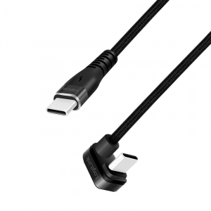 LogiLink USB-C - USB-C (U-alakban hajl&iacute;tott) k&aacute;bel 2m fekete (CU0191)