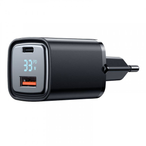 Mcdodo CH-1701 USB-A - USB-C PD 33W hálózati töltő adapter kijelzővel fekete