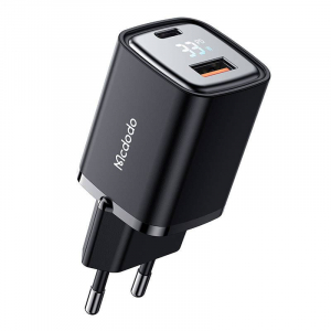 Mcdodo CH-1701 USB-A - USB-C PD 33W hálózati töltő adapter kijelzővel fekete