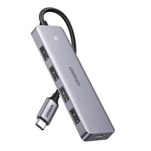 UGREEN 4 az 1-ben USB-C hub 4xUSB-A + USB-C szürke (70336B)