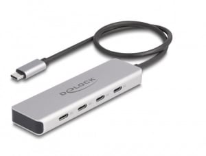 Delock USB 10 Gbps USB Type-C  hub 4 x USB Type-C  anya csatlakozóval és 35 cm hosszú csatlakozó kábellel