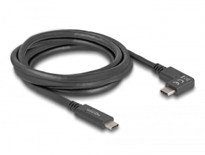 Delock USB 5 Gbps kábel USB Type-C  apa   USB Type-C  apa, ívelt bal / jobb, 2 m 4K PD 60 W E-Marker