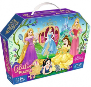 Trefl Disney hercegnők puzzle 70 darabos glitteres (226272)