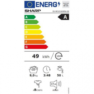 Sharp ESNFL914AWNA elöltöltős mosógép fehér