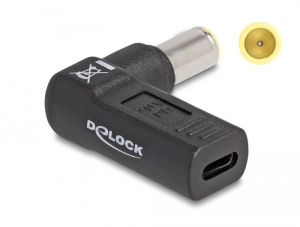 Delock Laptop töltőkábel adapter USB Type-C  anya - IBM 7,9 x 5,5 mm apa 90  fokban hajlított (60012)