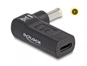 Delock Laptop töltőkábel adapter USB Type-C  anya - Samsung 5,5 x 3,0 mm apa 90  fokban hajlított (60013)