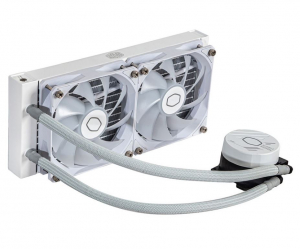 Cooler Master MASTERLIQUID 240L CORE ARGB vízhűtés 2 ventilátoros CPU hűtő fehér (MLW-D24M-A18PZ-RW)