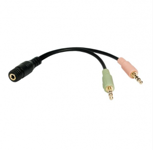 Logilink audiokábel 2x 3,5 mm 3-Pin/M-3,5 mm 4-Pin/F 0,15m fekete (CA0020)