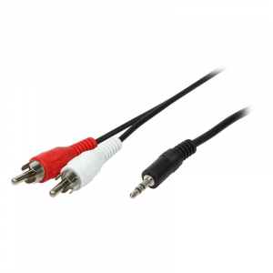 Logilink adiokábel 3,5 mm-es 3 tűs/M-2x RCA/M 5m (CA1043)