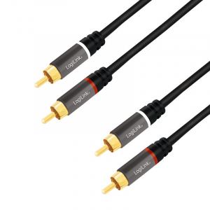 Logilink audiokábel 2x RCA/M - 2x RCA/M 1m fém  (CA1202)