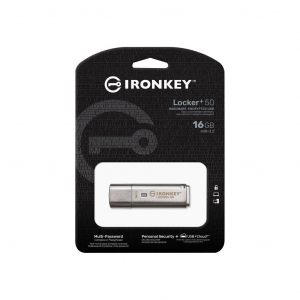 Pen Drive 16GB Kingston Ironkey Locker+ 50 USB 3.2 ezüst (IKLP50/16GB)