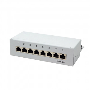 Logilink Cat.6A Patch Panel 8 portos árnyékolt világosszürke (NP0018)