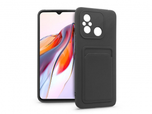 Haffner Card Case Xiaomi Redmi 12C szilikon tok kártyatartóval fekete (PT-6789)