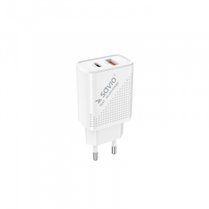 Savio LA-04 USB-C - USB-A hálózati adapter fehér (SAVIO LA-04)