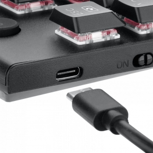 Redragon Horus Blue Switch vezetékes/vezeték nélküli billentyűzet fekete (K618-RGB_BLUE_HU)