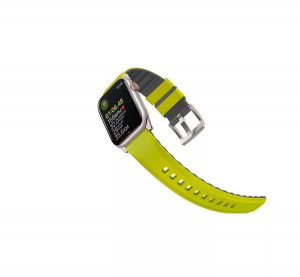 Uniq Linus Airosoft Apple Watch 42/44/45/49mm szilikon szíj lime zöld (UNIQ-49MM-LINUSLGRN)