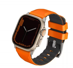 Uniq Linus Airosoft Apple Watch 42/44/45/49mm szilikon szíj narancs (UNIQ-49MM-LINUSVORG)