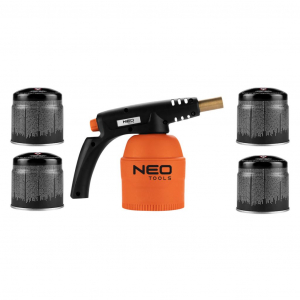 NEO Tools Gázforrasztó, perezselő, gázégő 4 db tartállyal (20-045)