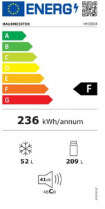 Hausmeister HM 3504 felülfagyasztós hűtőszekrény fehér