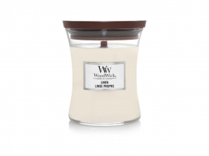WoodWick Linen közepes gyertya (31881)