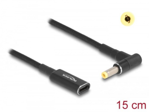 Delock Laptop töltőkábel adapterkábel USB Type-C anya - HP 4,8 x 1,7 mm apa 90 fokban hajlított 15 cm (60033)