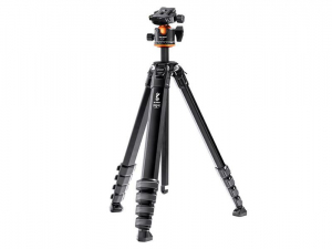 K&F Concept Traveller M1 kompakt utazó fényképező állvány, tripod gömbfejjel V1 fekete (KF-09-105V1)