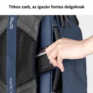 K&f Concept Alpha Backpack 25 literes, fotós hátizsák, vízálló, kék