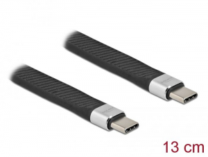 Delock USB-C - USB-C 2 FPC lapos csík kábel 13 cm fekete (86939)