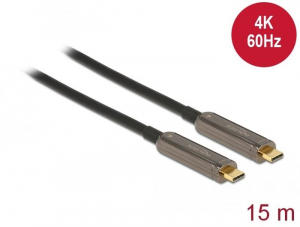 Delock Aktív optikai video kábel USB-C csatlakozóval 4K 60 Hz 15 m (84104)