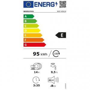 Whirlpool W2F HD624 szabadonálló mosogatógép fehér