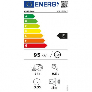 Whirlpool W2F HD624 X szabadonálló mosogatógép inox