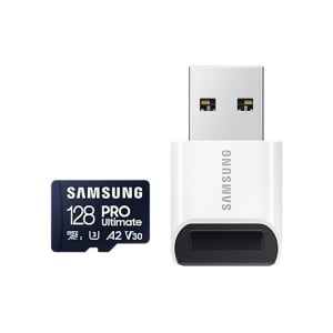 128GB Samsung microSDXC PRO Ultimate CL10 U3 A2 V30 memóriakártya + kártyaolvasó (MB-MY128SB/WW)