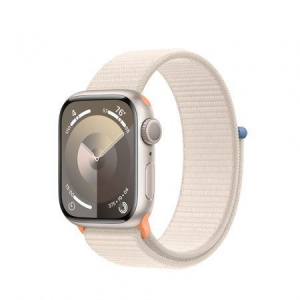 Apple Watch Series 9 GPS 41mm csillagfény alumíniumtok, csillagfény sport Loop (MR8V3)