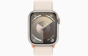 Apple Watch Series 9 GPS 41mm csillagfény alumíniumtok, csillagfény sport Loop (MR8V3)