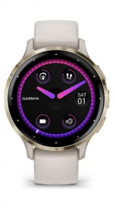 Garmin Venu 3S okosóra francia szürke-krémarany, bőr és szilikon szíjjal (010-02785-55)