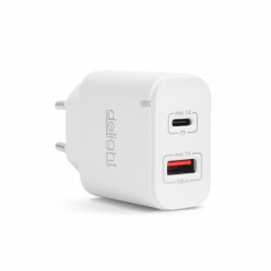 Delight 55047WH hálózati adapter USB-A - USB-C fehér