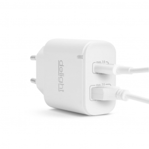 Delight 55047WH hálózati adapter USB-A - USB-C fehér