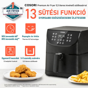 Cosori Premium forrólevegős sütő fekete (CP158-AF-RXB)