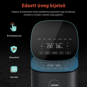 Cosori Pro forrólevegős sütő fekete (CAF-L501-KEU)