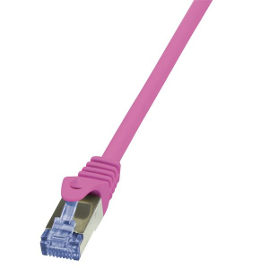 LogiLink Patch kábel PrimeLine Cat.6A S/FTP 10m rózsaszín (CQ3099S)