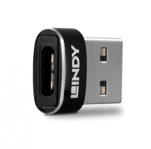 Lindy USB 2.0 Type C anya- USB-A apa adapter fekete (41884)