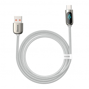 Baseus USB-A - USB-C kábel kijelzővel 1m fehér (CATSK-02)