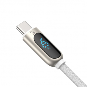 Baseus USB-A - USB-C kábel kijelzővel 1m fehér (CATSK-02)