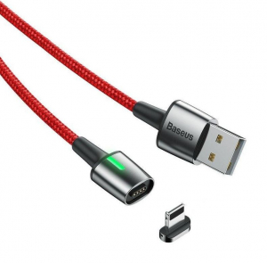 Baseus mágneses USB-A - Lightning kábel 1m piros (CALXC-A09)