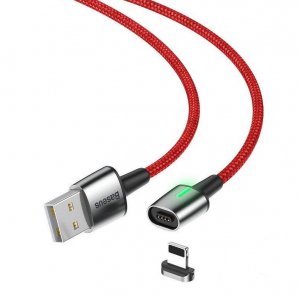 Baseus mágneses USB-A - Lightning kábel 1m piros (CALXC-A09)