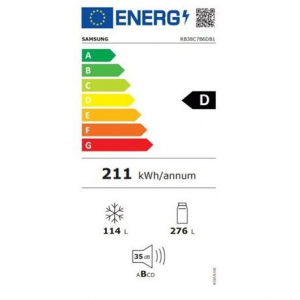 Samsung RB38C7B6DB1/EF alulfagyasztós hűtőszekrény fekete