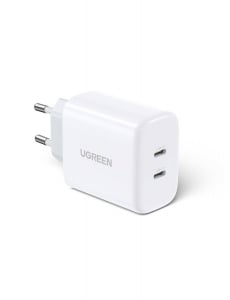 UGREEN CD243 2x USB-C hálózati töltő 40W fehér (10343B)