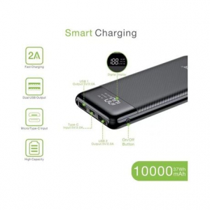 VegerPower VP1087 Power Bank 10000mAh fekete