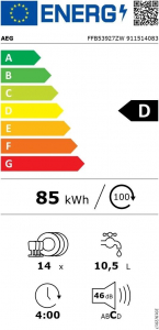AEG FFB53927ZW szabadonálló mosogatógép